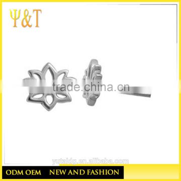 Jingli Jewelry china style lotus jewelry stud earrings , round shpaed lotus stud earrings(YZ-017)
