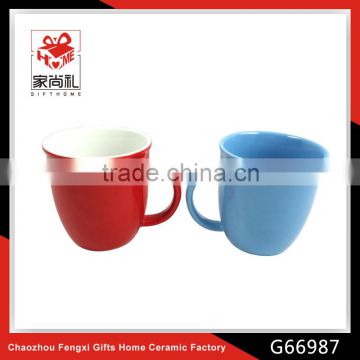9oz ceramic red glazed coffee mug