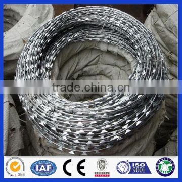 Hot Dipped Galavnized Razor Barbed Wire Coil For Fence Security