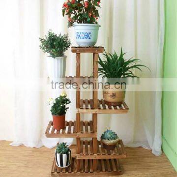 Customized unique indoor corner wooden plant stand