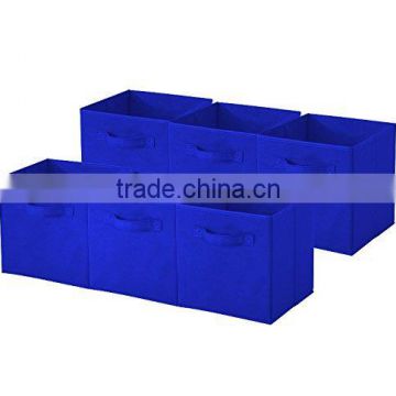 Blue Foldable Fabric Drawers for Closet Storage