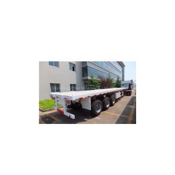 3 axles 20ft 40ft container platform flatbed semi trailer , truck trailer ,