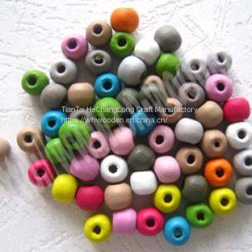 Wholesale supply of handwork DIY accessories colorful wooden beads candy color small beads 6 * 7MM beads clothing
