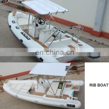 China Fiberglass Hull Inflatable Hypalon Boat or PVC Rigid Boat RIB