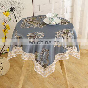 Custom round for party fancy floral jacquard table cover tablecloth