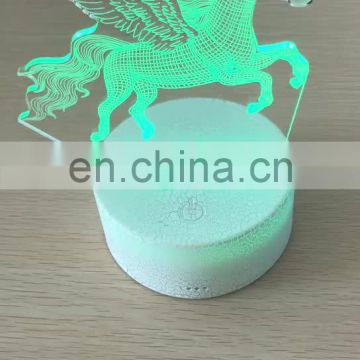 Hot  sale 3D Led Illusion Night Light Lamp With White Crack Touch Base
