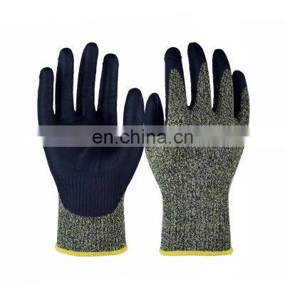 Hot selling Cut Resistant Gloves with Foam Nitrile Coating on Palm ANSI A7 work safety garden glove