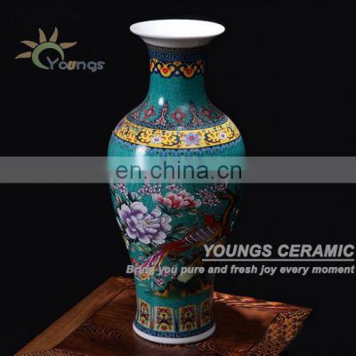 Unique Chinese Large Floor Blue Ceramic Flower Vases Wholesale