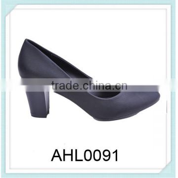 ladies PU court shoes with cone heel