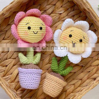Crochet Flower Pot Amigurumi Toy Handmade Custom Color Baby gift Newborn toddler Present Cheap Wholesale