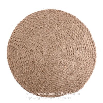 Braided Placemats for Dining Tables Woven Washable Non-Slip Place mats Jute fibers and braided