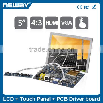 5 inch electronic touchscreen module for industrial application with VGA input