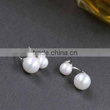 fashion 925 silver double pearl earrings for women for gift