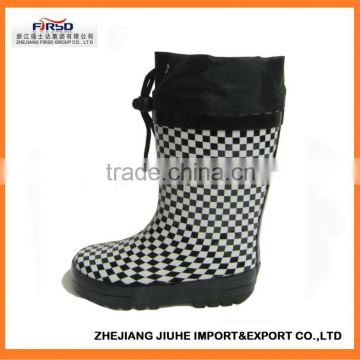 Winter Rain Boots for Kids with collar and fur lining