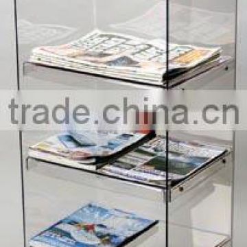 customize floor standing clear acrylic newspaper and magazine display stand