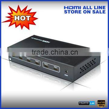 1080p 2 input 4 output hdmi switch splitter