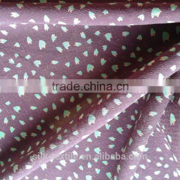 printed small leaves 100% silk with napparent square georgette fabric