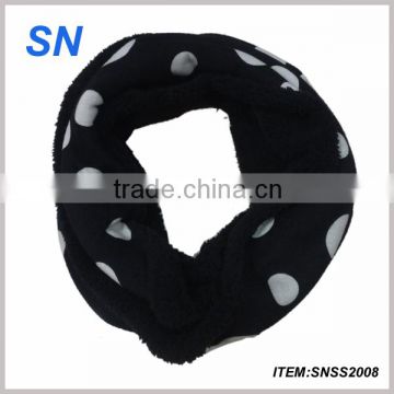 winter fashion warm polka dot infinity scarf with fur