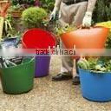 Colorful Flexible plastic garden tub&buckets with two handles