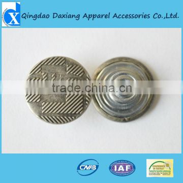 high end silver Wholesale jeans shank button