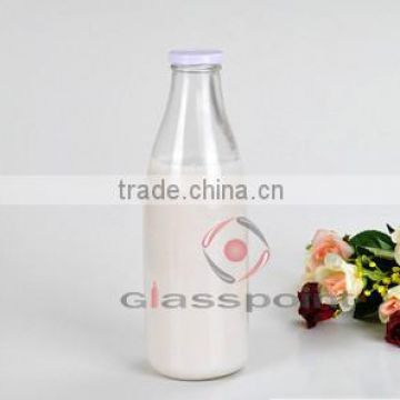 Wholesale Transparent Beverage Glass Bottle, empty milk clear bottle