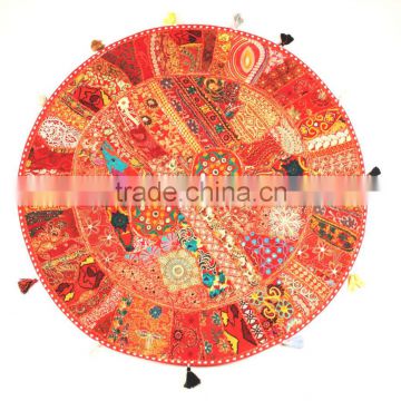 Patchwork Indian Round throw Pillow cushions Indian Cushion covers Meditation Pillow cushion Indian Yoga Seating