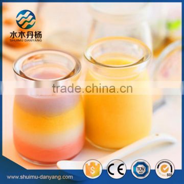 High quality 100ml round clear glass pudding bottle