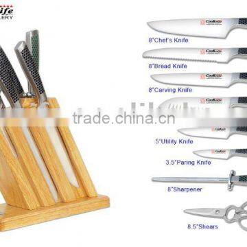 8Pcs Darkened Cellular Handle Kitchen Knife Set