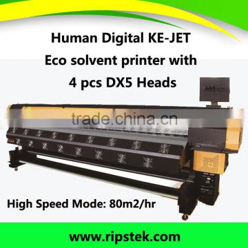 Shanghai Human The fastest 3.2 meter Eco solvent printer with 4 pcs Ep-son DX5 head