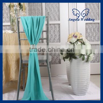 SH003B Wholesale cheap elegant fancy wedding tiffany blue chiffon chair sash with buckle