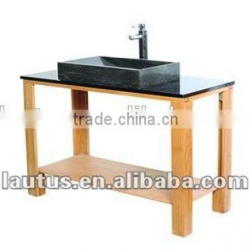 Natural Stone Vanity Top Basin With Wooden Frame