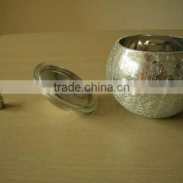 spherical shape tinning glass and metal jar