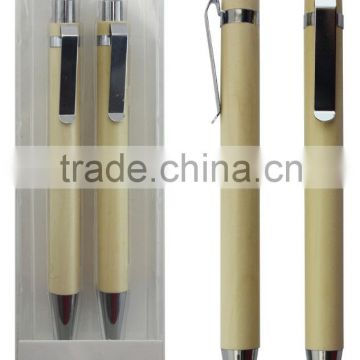 wooden ball pen, wooden mechanical pencil, wooden twin pen in PVC box set