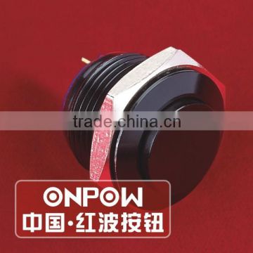 ONPOW 16mm high round cap IP65 vandal resistant metel push button switch ( GQ16H-10/J/A) CE, RoHS