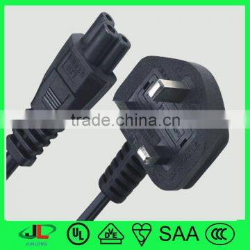 UK BS moulded plug 13A 3 prong electric plug VDE power cord and C5 plug