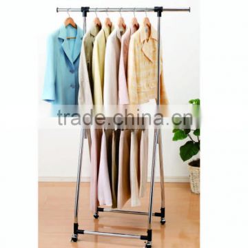 Extendable Single bar clothes hanging stand Garment Rack