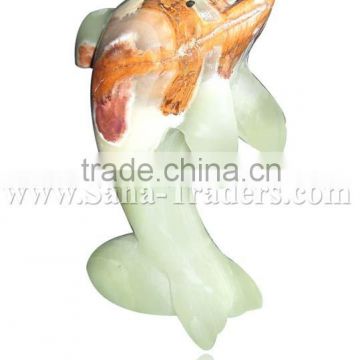 Natural Marble Onyx Designed Animals -- Onyx Dolphin