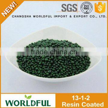 Best price organic npk fertilizer coated resin humic acid shiny ball, slow release npk 13-1-2