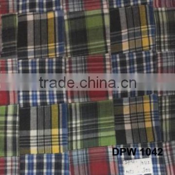 cotton check shirt patchwork handmade pure fabric