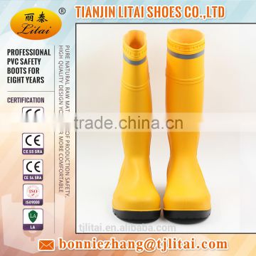 PVC safety boots and protective safety rain boots with reflective tape