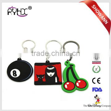 Silicone loop keychain keyring with stainless steel ring