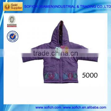 5000# stock lot girl's padded jacket with hoody