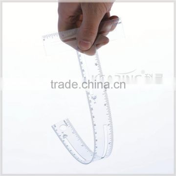 Kearing High Quality Transparent Sandwich Line T Sharped Draft Ruler 1.2mm Thick Plastic Rulers#T1204