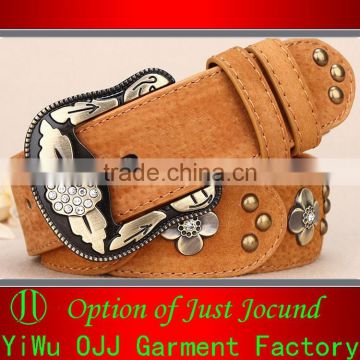 Lastest High Quality Rivet Leather Belt Process Manufacturing Women