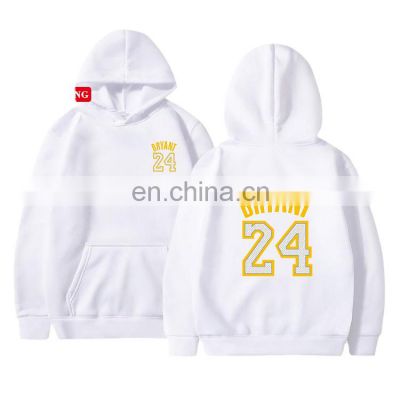 Men's Sweaters European And American Fashion Casual Solid Color Pullover Hooded Printed Sweater custom hoodies  plus size mens