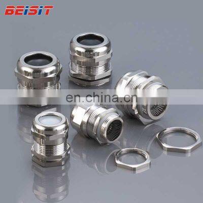 Stainless Steel Metal EMC Cable Gland IP68 Nickel Plated Brass Shielding Spring 94 V-0 / V-2 E360400 M1207BR-EMC-S BEISIT CN;ZHE