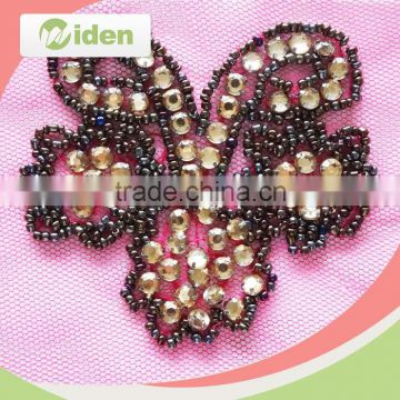High quality pearl beaded chantilly lace beaded lace patch                        
                                                                                Supplier's Choice