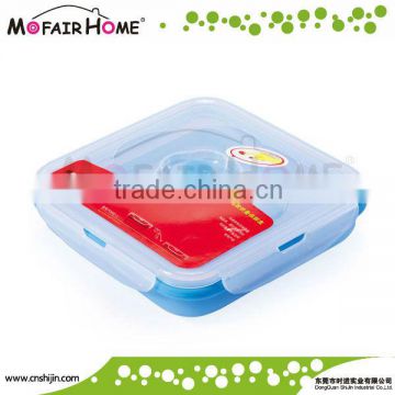 Food grade square foldable silicone lunch boxes (FD002-1)