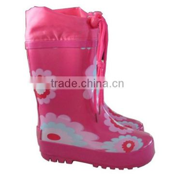 cute outdoor kids rubber boots with collar,antiskid garden boots childern,customized rain boots