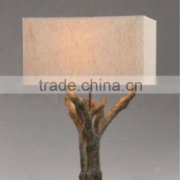 2015 Poly base table lamp/light with white shade for decorate with UL